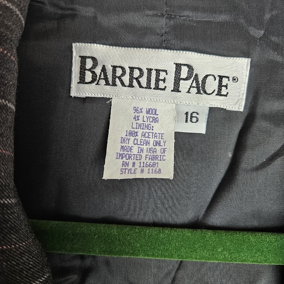 Barrie Pace Women Gray Pinstripe Jacket Size 16 Regular - Picture 9 of 10